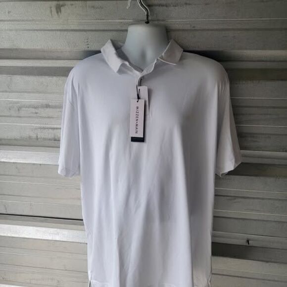 Mizzen + Main NWT XXL White Phil Mickelson Polo Mens Stretch Golf Performance. - Picture 1 of 7